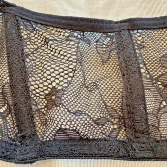 Maison Close Lace Bralette | Size Small | Sheer Black Floral Mesh - Picture 4 of 9